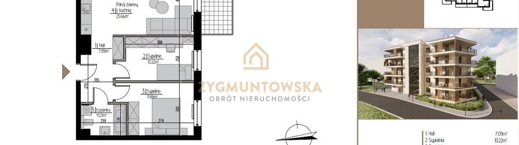 Nowoczesne 3 pokoje z narożną ekspozycją –stan dew