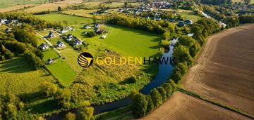 Zielona okolica, działka pod budowę domu, nad regą