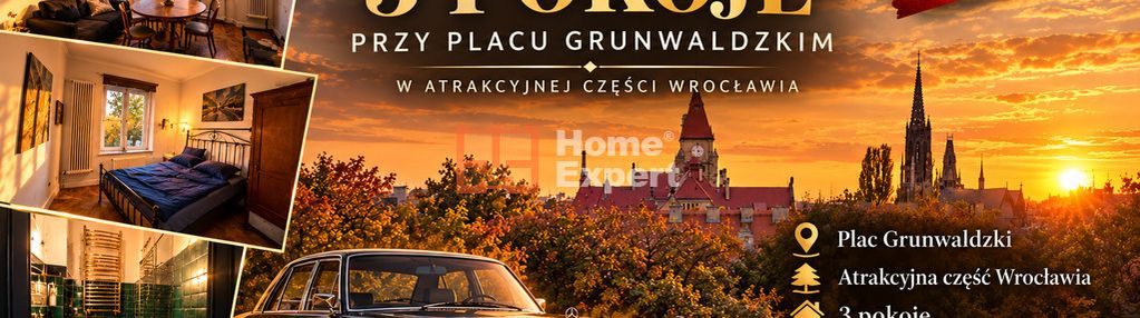 Luksusowe mieszkanie 3pokoje okolice plac grunwladzki wrocław
