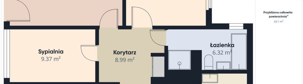 Włókiennicza i parter i 3 pokoje i 64m2 i balkon