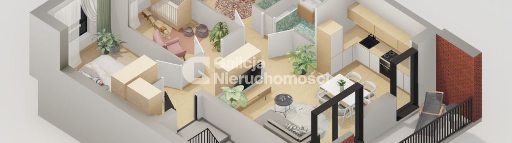 4 pokojowe mieszkanie o powierzchni 62 m² | balkon