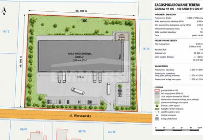 Działka usługowa 10 000 m², asfalt, media, plan