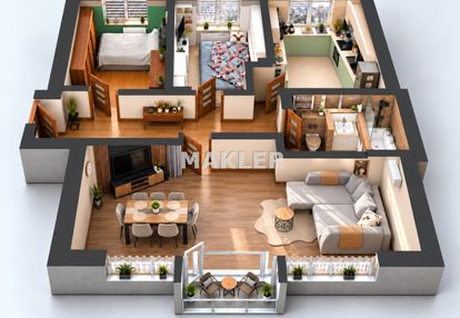 3 pokoje | 64 m² | klimatyzacja | loggia | fordon