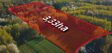3,33 ha z lasem i strumykiem - teren pod zabudowę