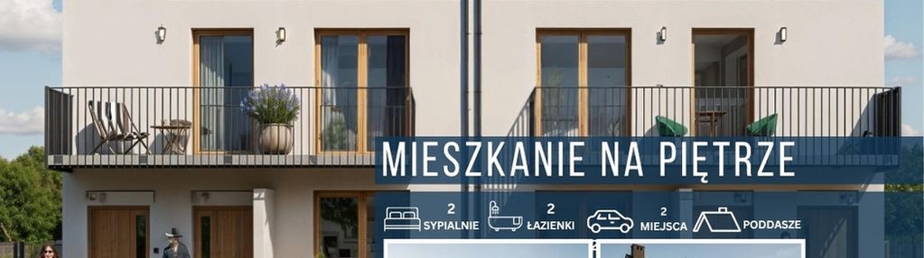 Mieszkanie na piętrze i poddasze użytkowe i m2