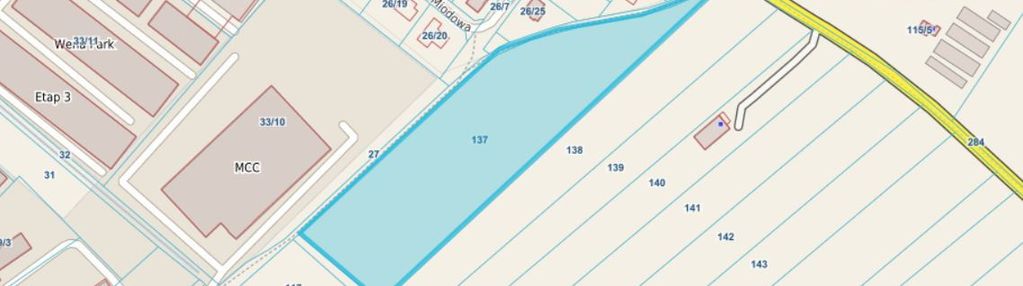 Działka usługowo-produkcyjna / media/mpzp