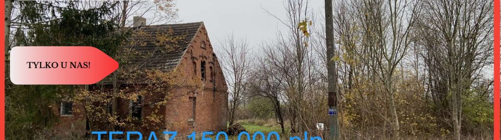 Duża działka z domem do odbudowy bądź rozbiórki