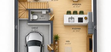 Szeregówka w grabówce - 118 m2 segment środkowy.
