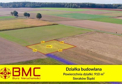 Działka budowlana sieraków śląski 910m2