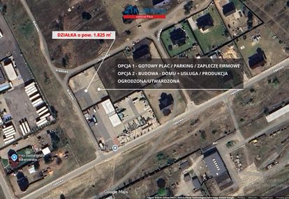 Działka budowlana - dom i usługa - 1825 m2