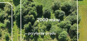 Budowlana 2000 m2 z mpzp, prąd na działce