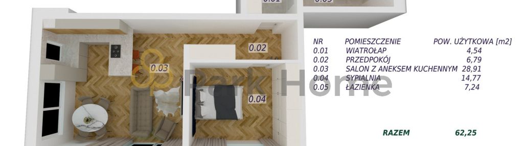 Przestronne dwupokojowe mieszkanie 62m2 balkon