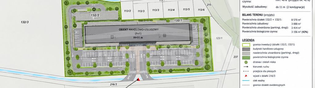 Działka usługowa 10 000 m², utwardzony dojazd, mpz