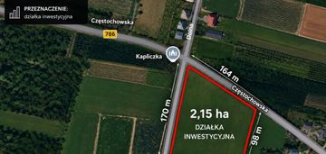 Działka inwestycyjna 2,15 ha