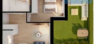 Nowoczesne osiedle/duży ogród z sypialni i salonu