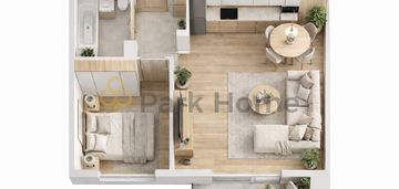 2-pokojowe mieszkanie z balkonem – 41.43 m²