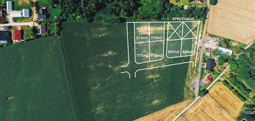 Działki na sprzedaż, powierzchnie od 626 do 813 m2