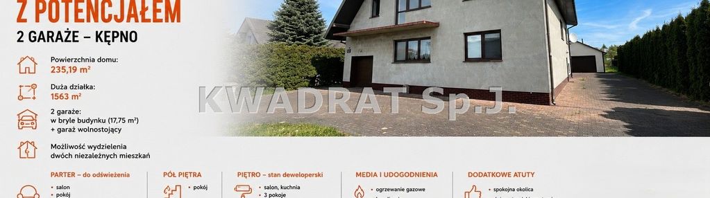 Duży dom z potencjałem 2 garaże kępno
