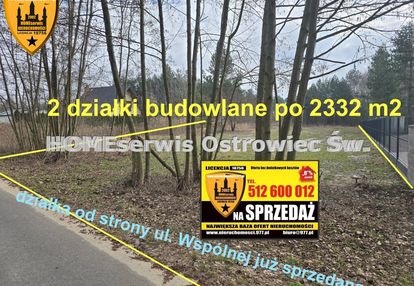 2 atrakcyjne działki budowlane x 2332 m2 wymysłów