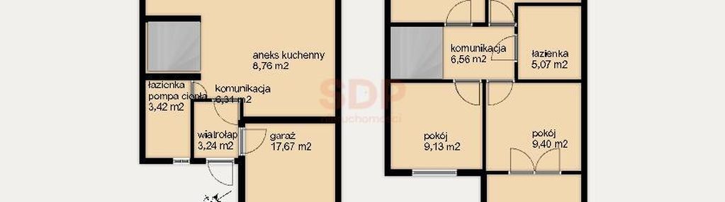 Dom szeregowy z garażem, tarasem i ogródkiem