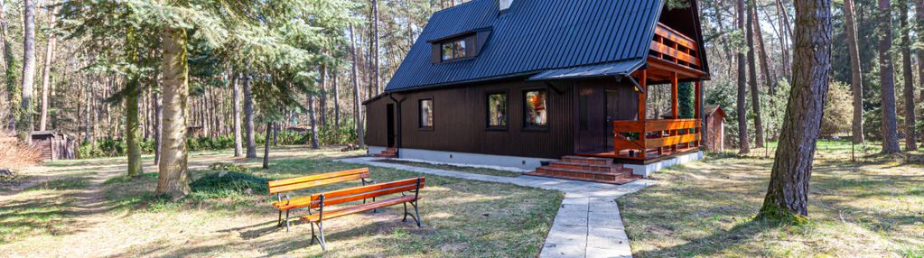 Piękna działka z lasem i domem drewnianym