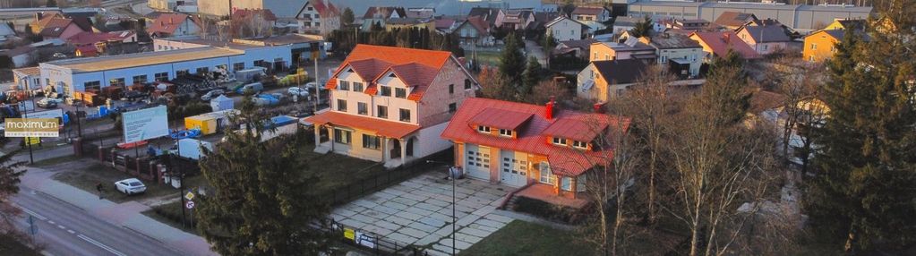 Budynek usługowo-mieszkalny z dużą halą garażową