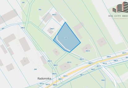 Działka w radomirce/druga linia zabudowy