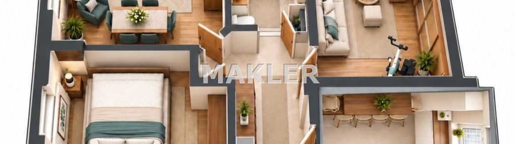 3 pokoje | 65,4 m² | wyżyny | balkon | garaż