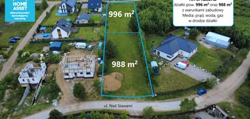 Działki budowlane z wz • domatówko • 996 i 988 m²