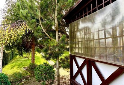 Duży taras, zadbany ogród