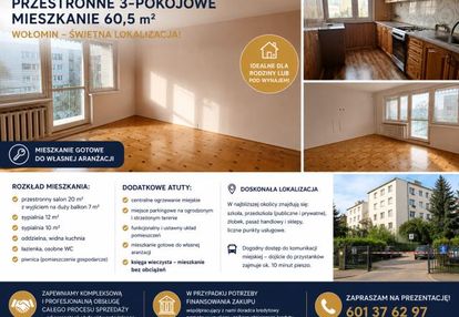 Mieszkanie 3 pokoje z miejscem parkingowym