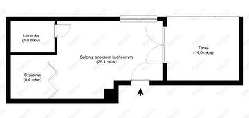 Apartament salon/aneks/taras w inwestycji art deco