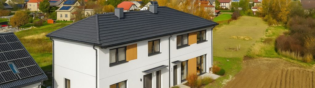 Bliźniak z elewacją i ogrodzeniem | brak 2% pcc