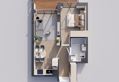 Sunrise park | mieszkanie nr 4.3 | 2 pokoje 39,25 m2 + balkon |