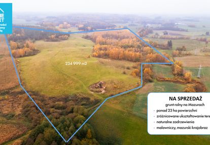 Mazury | 23,5 ha ziemi rolnej w wężówce | duży areał inwestycyjny