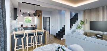 Skrajny dom z dwoma miejscami w garażu i ogrodem