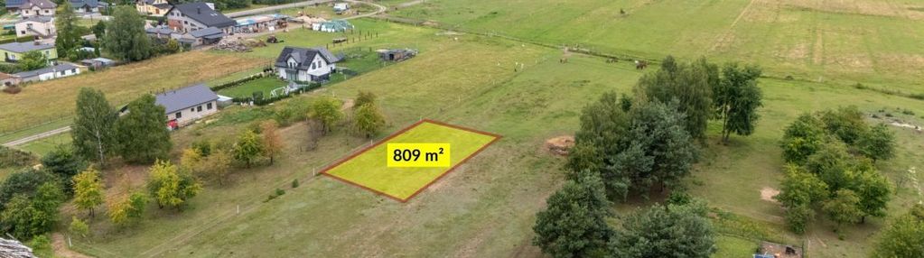 Działka budowlana boronów 809m2 woda prąd