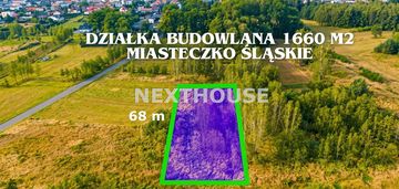 Działka budowlana 1660 m2 z wz -miasteczko śląskie