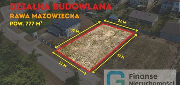 Działka budowlana 777 m² | rawa mazowiecka
