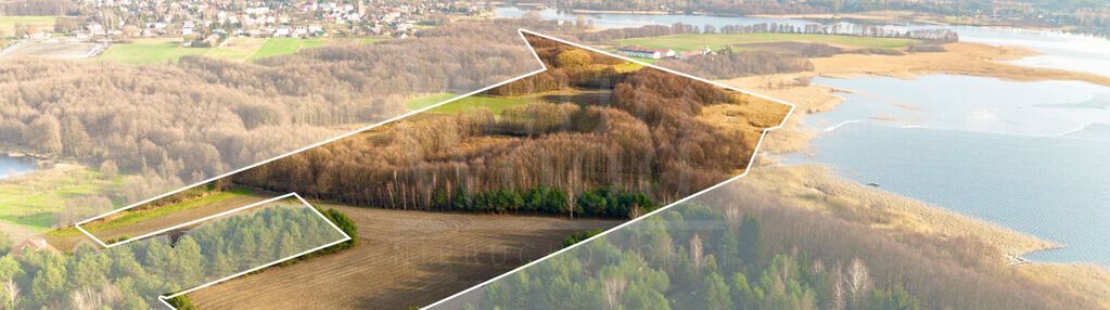 Działka z linią brzegową jeziora kałębie