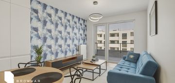 Nowoczesny apartament, 2 pokoje z balkonem