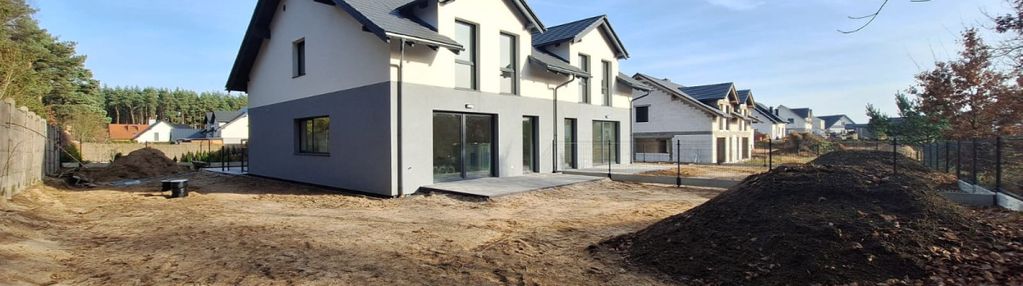 Bliźniak, salon 40 m2, duży ogród kiełpino