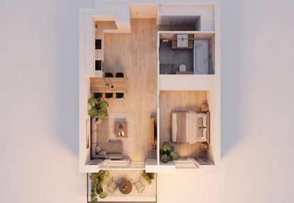 2-pokojowe | 40,77 m² | południowa ekspozycja