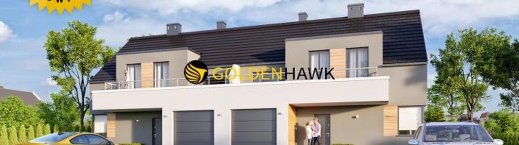 Nowoczesny bliźniak w wołczkowie - 149,8 m², ogród