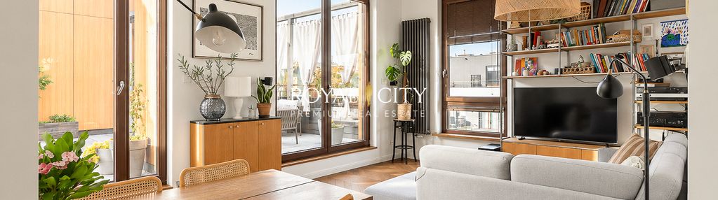 Wysoki apartament z tarasem na wilanowie.