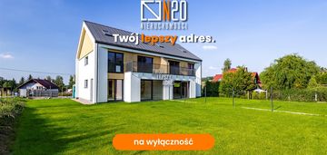 Nowoczesny, duży bliźniak z garażem koło libertowa