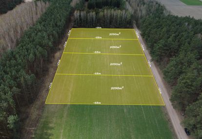 Działki w otulinie lasu nieopodal rzeki wkry.