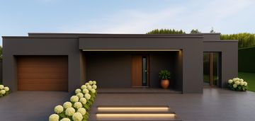 Nowoczesna bryła! dom parterowy z oświetleniem led