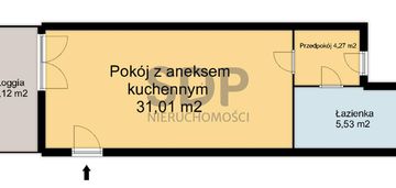 2-pokojowe mieszkanie w 2-piętrowym budynku