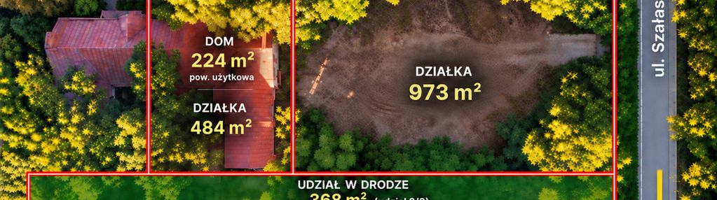 Działki 973 m² + 484 m² z domem/pełne media/dojazd z dwóch stron/mpzp